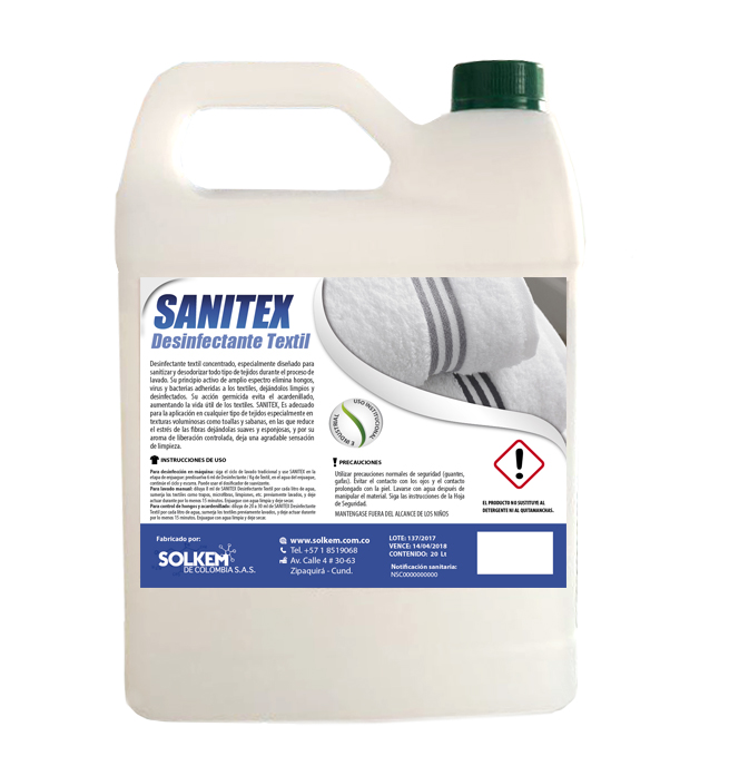 SANITEX Desinfectente Textil – Solkem de Colombia